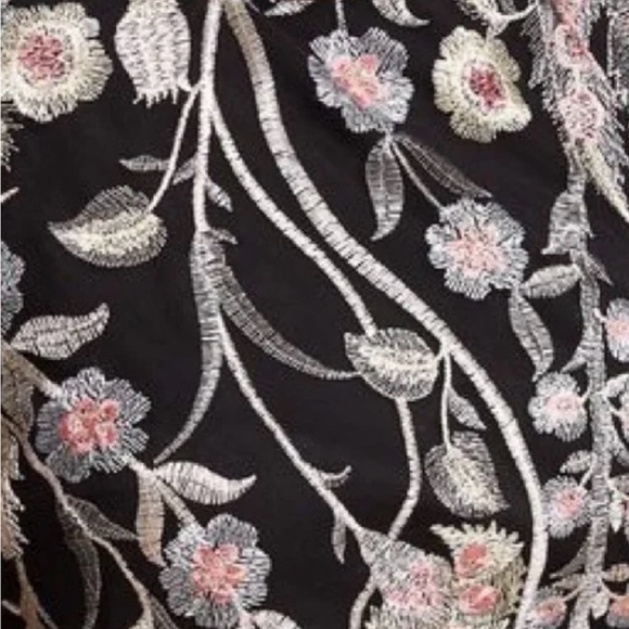 BHLDN Elegant Black Dress with Floral Details - Picture 3 of 9